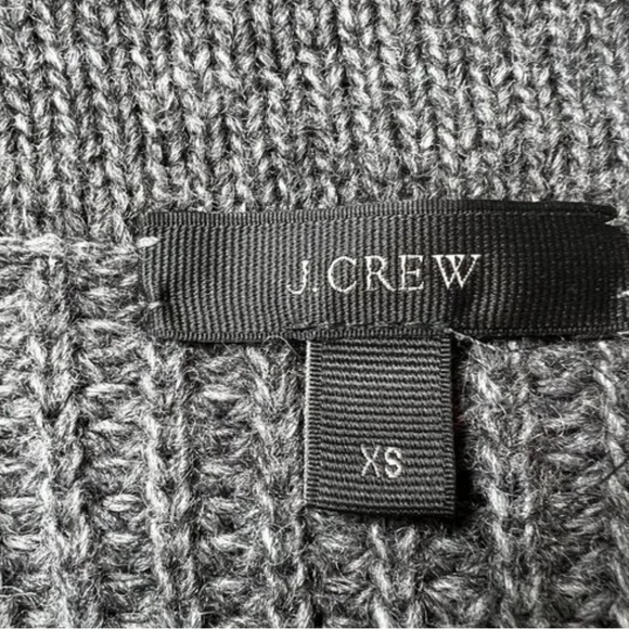 ALPACA WOOL J. CREW Open Front Gray Cardigan Pockets Slouchy Knit SZ XS Cozy EUC - Picture 10 of 16